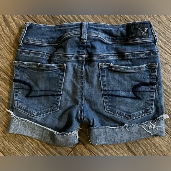 American Eagle Outfitters Blue Low Rise Shorts for Women Size 0 - Picture 2 of 4